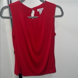 Calvin Klein Women's Vibrant Red Drape Blouse